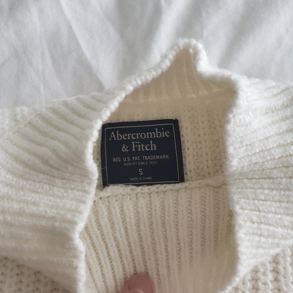 Abercrombie & Fitch mock neck knit sweater small white - Picture 6 of 7
